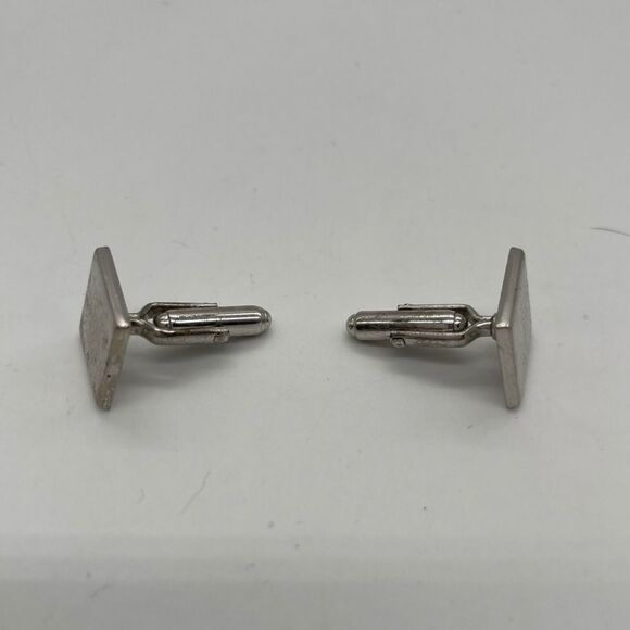 Cuff Links Square in Silver Tone - Picture 3 of 4